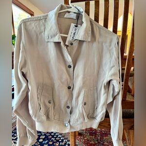 NEW For The Republic Light Tan Bomber Jacket S soft!!!